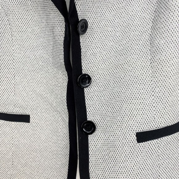 Le Suit Notch Collar Contrast Seam Three Button Closure Coat Jacket 10P - Picture 4 of 8